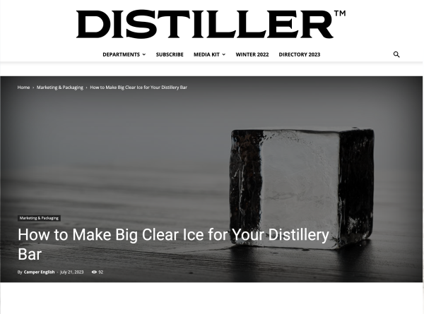 How to Make Big Clear Ice for Your Distillery Bar – Distiller Magazine